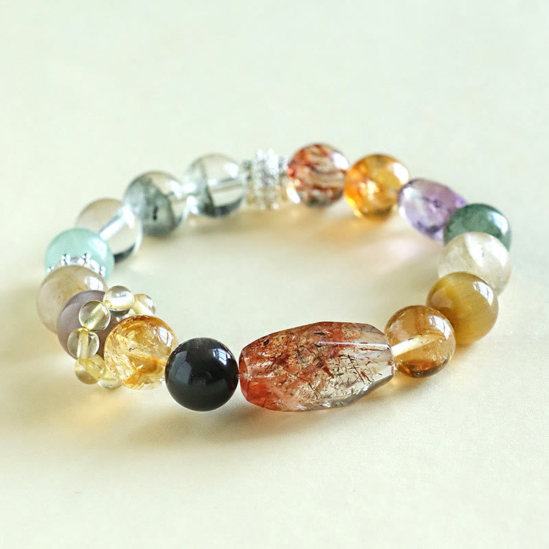 10mm Super Seven Crystal Tiger Eye Healing Bracelet