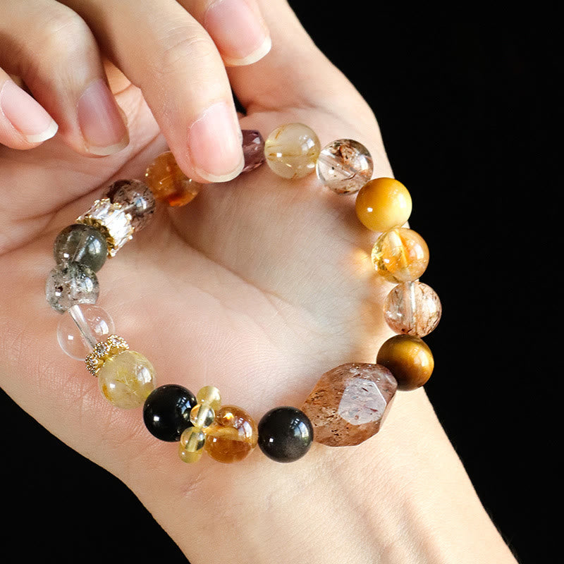 10mm Super Seven Crystal Tiger Eye Healing Bracelet