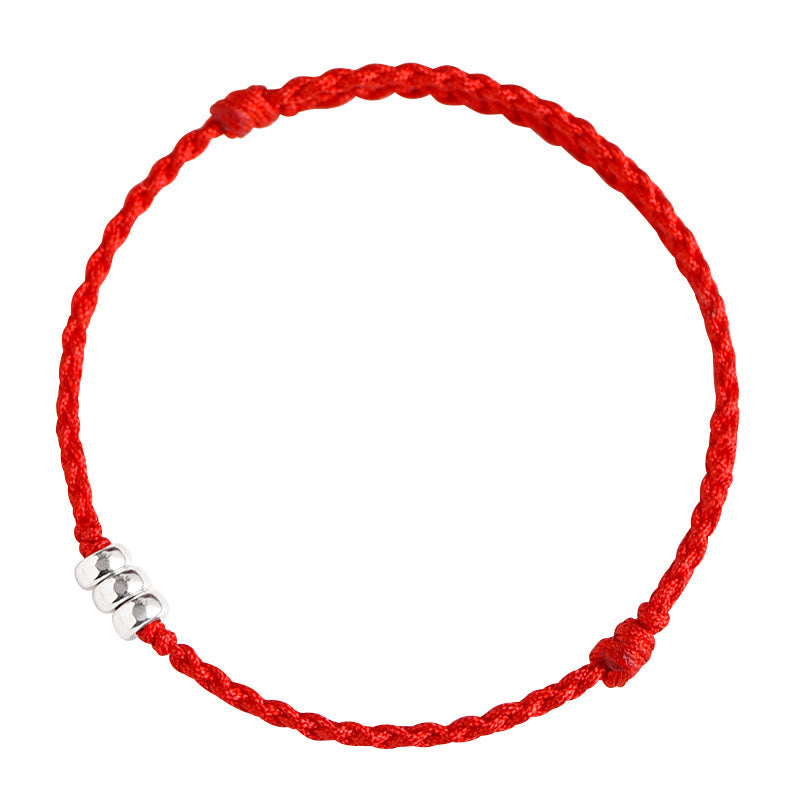 925 Sterling Silver Red String Protection Bracelet Anklet