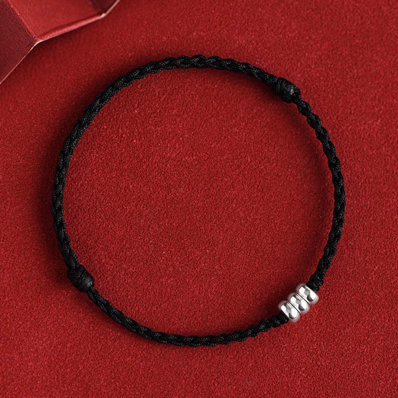 925 Sterling Silver Red String Protection Bracelet Anklet