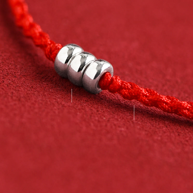 925 Sterling Silver Red String Protection Bracelet Anklet