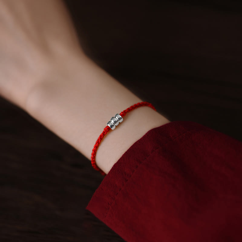 925 Sterling Silver Red String Protection Bracelet Anklet