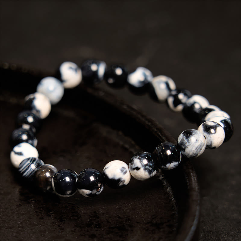 8mm Orca Agate Protection Bracelet for Anxiety Relief