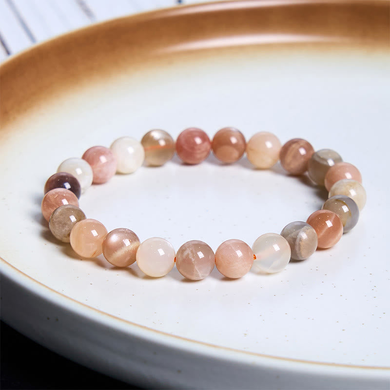 8mm Peach Moonstone Healing Bracelet for Women