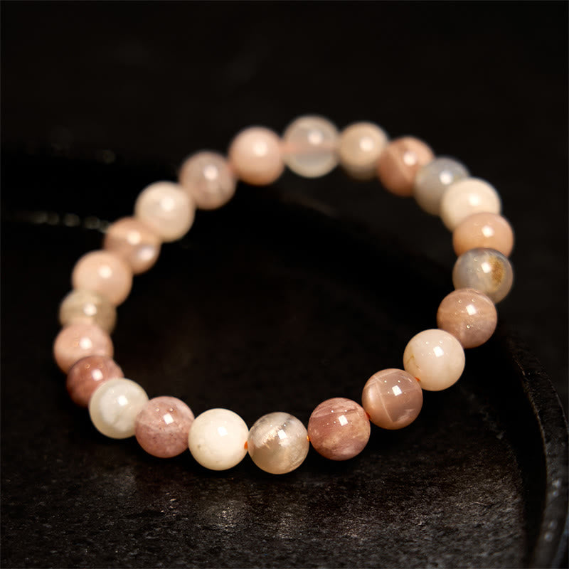 8mm Peach Moonstone Healing Bracelet for Women