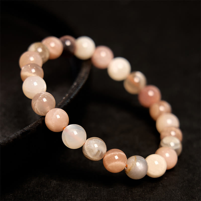 8mm Peach Moonstone Healing Bracelet for Women