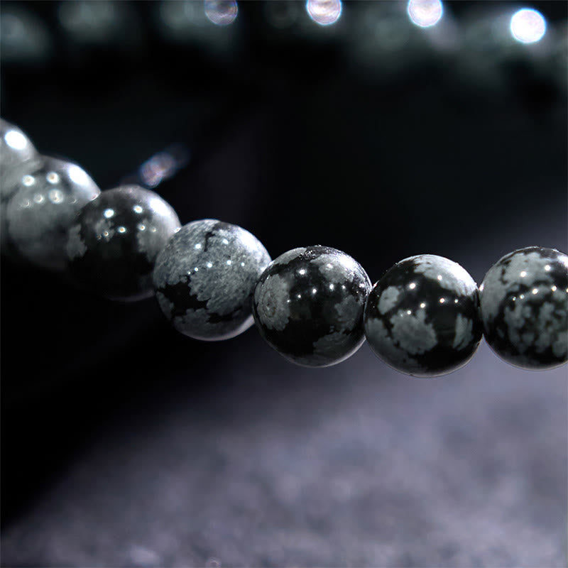 Snowflake Obsidian Balance & Grounding Bracelet