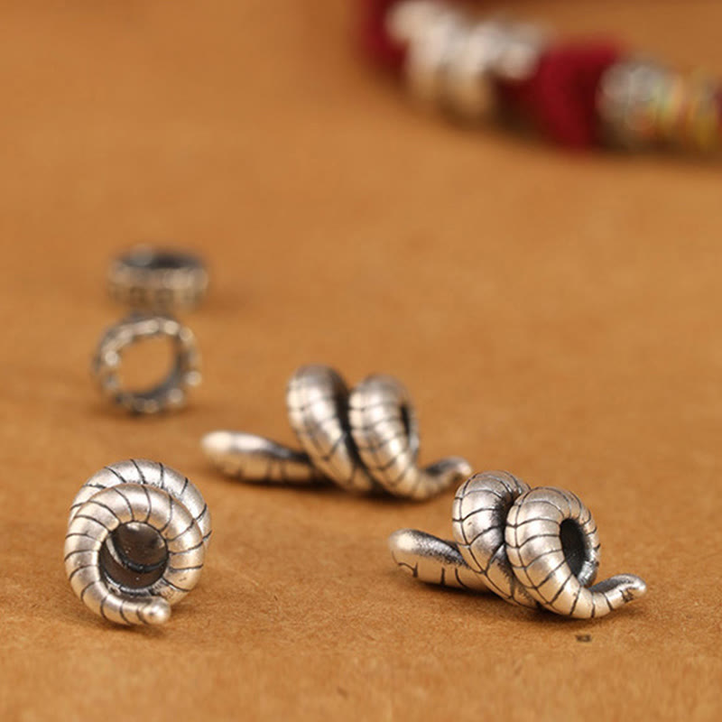 Dark Red 14-17cm Sterling Silver Snake Coin Red String Bracelet