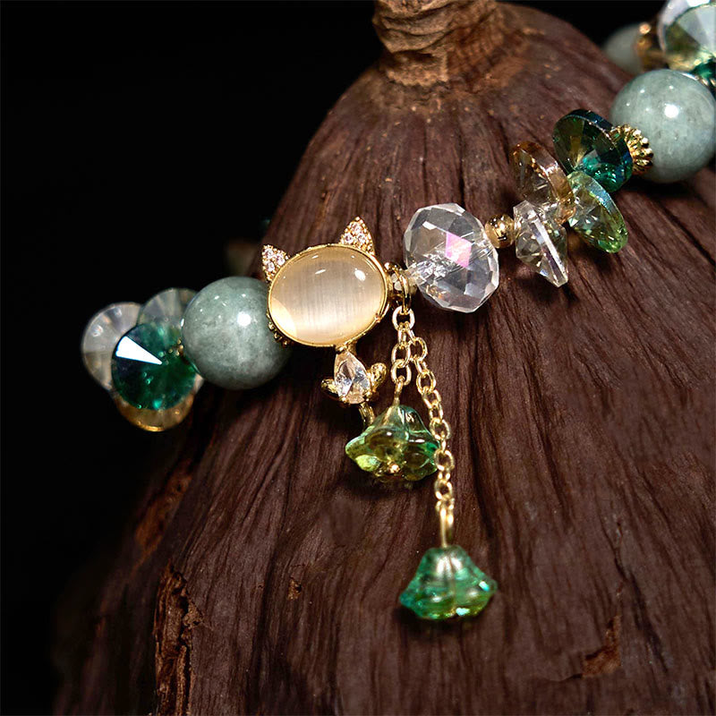 Multi Crystal Cat Balance Bracelet