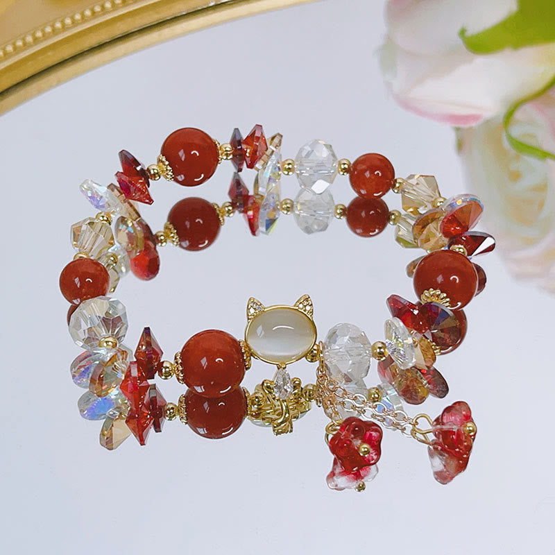 Multi Crystal Cat Balance Bracelet