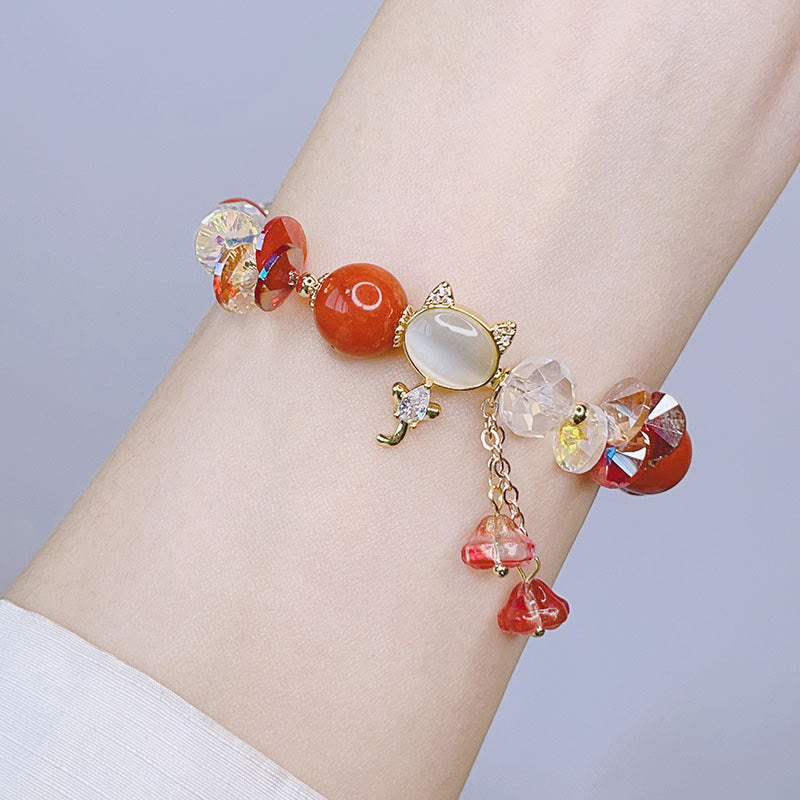 Multi Crystal Cat Balance Bracelet