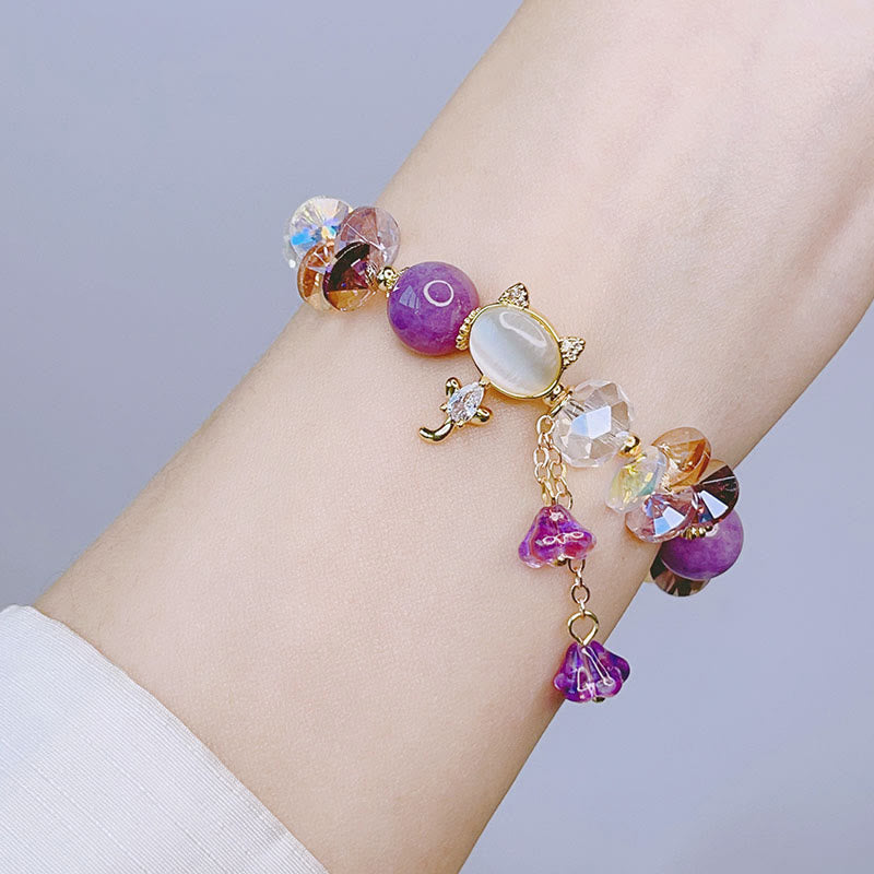 Multi Crystal Cat Balance Bracelet