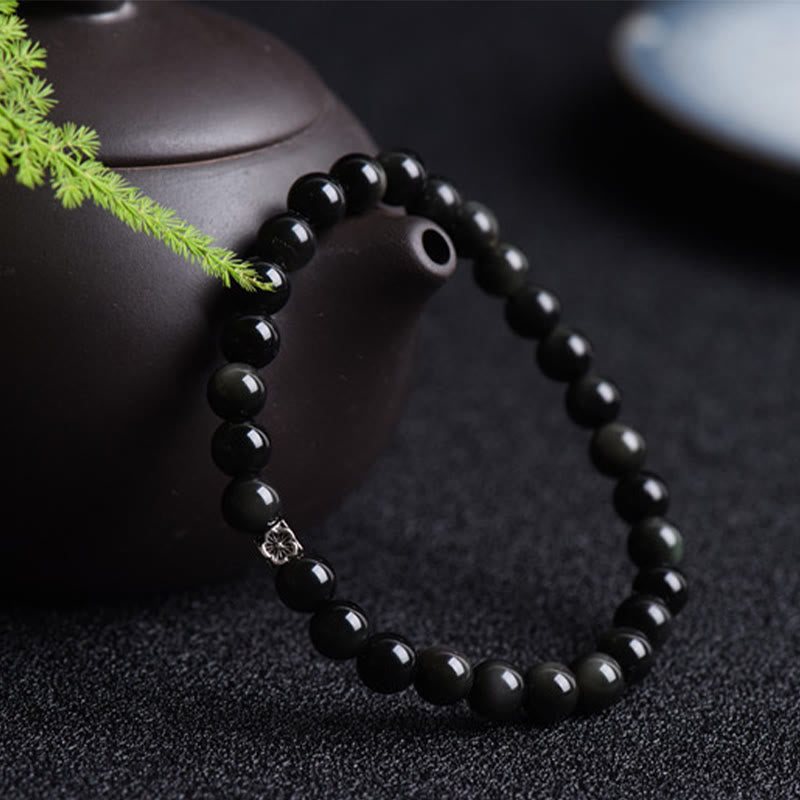 6mm Black Obsidian Purification Bracelet