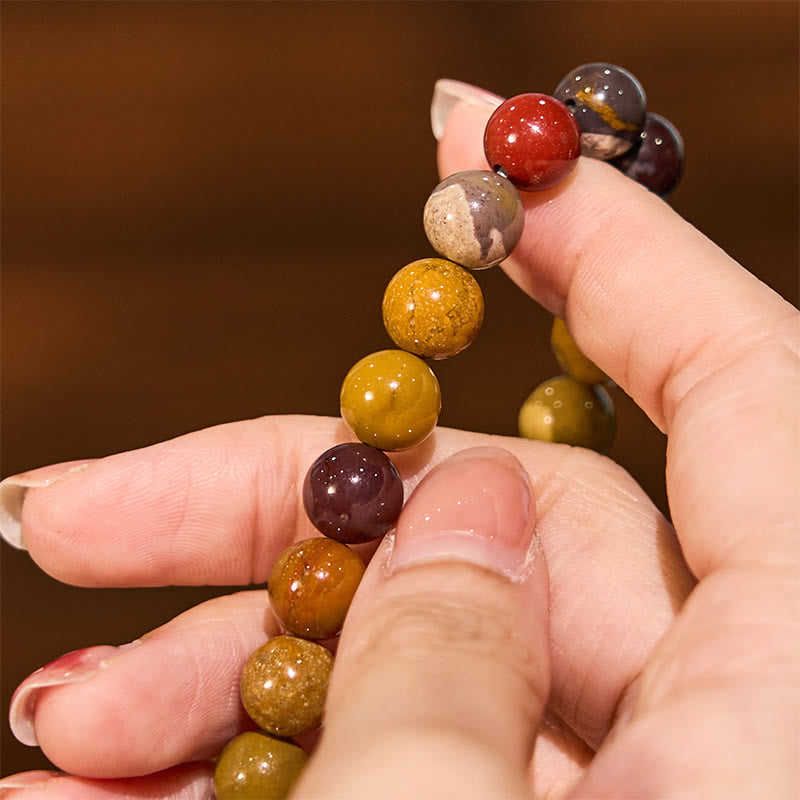 8mm Mookaite Emotional Growth Agate Beaded Bracelet
