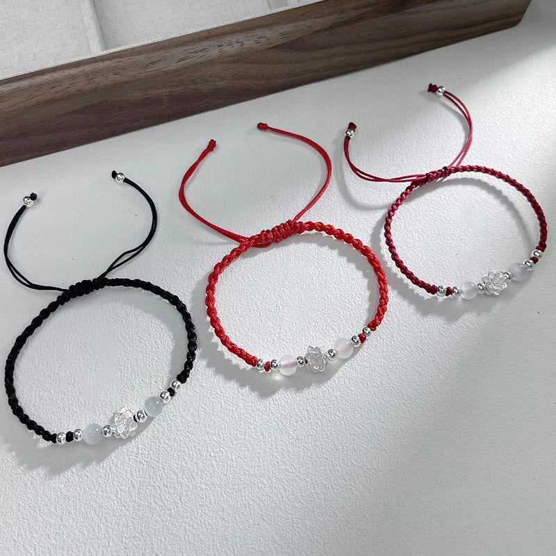 Sterling Silver Lotus Cat’s Eye Protection Bracelet