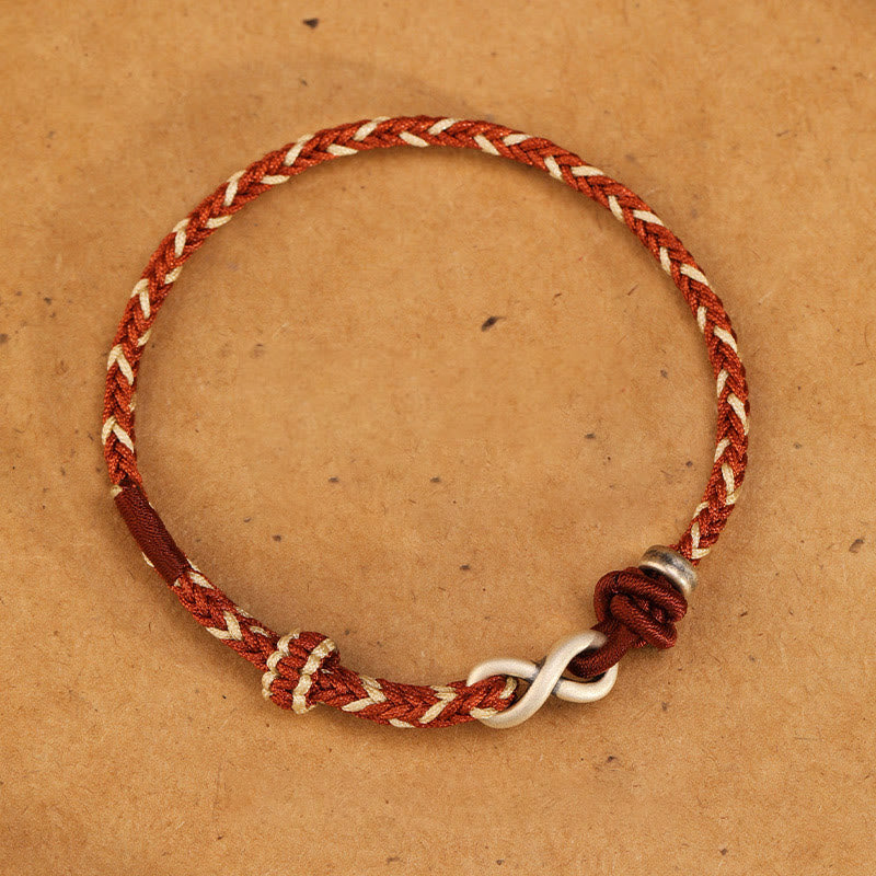 Unisex 14-18cm Red String Bracelet with Sterling Silver Infinity Knot