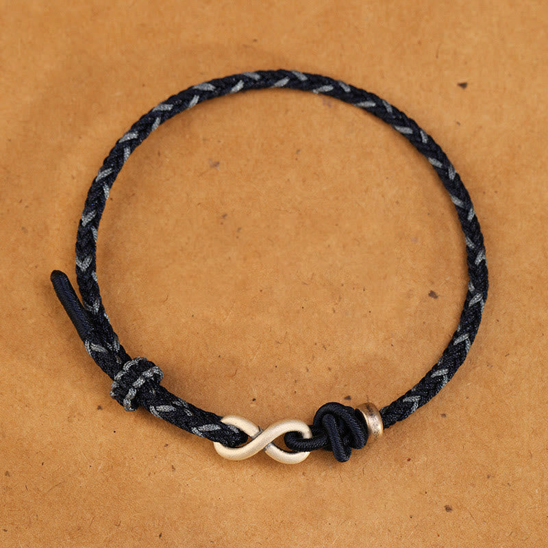 Unisex 14-18cm Red String Bracelet with Sterling Silver Infinity Knot