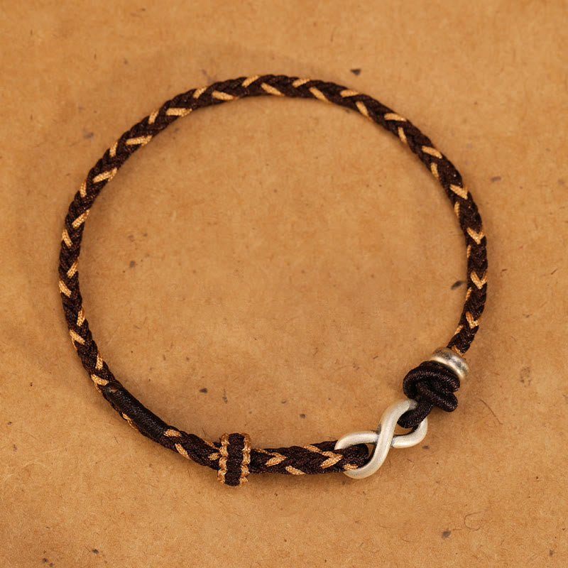 Unisex 14-18cm Red String Bracelet with Sterling Silver Infinity Knot