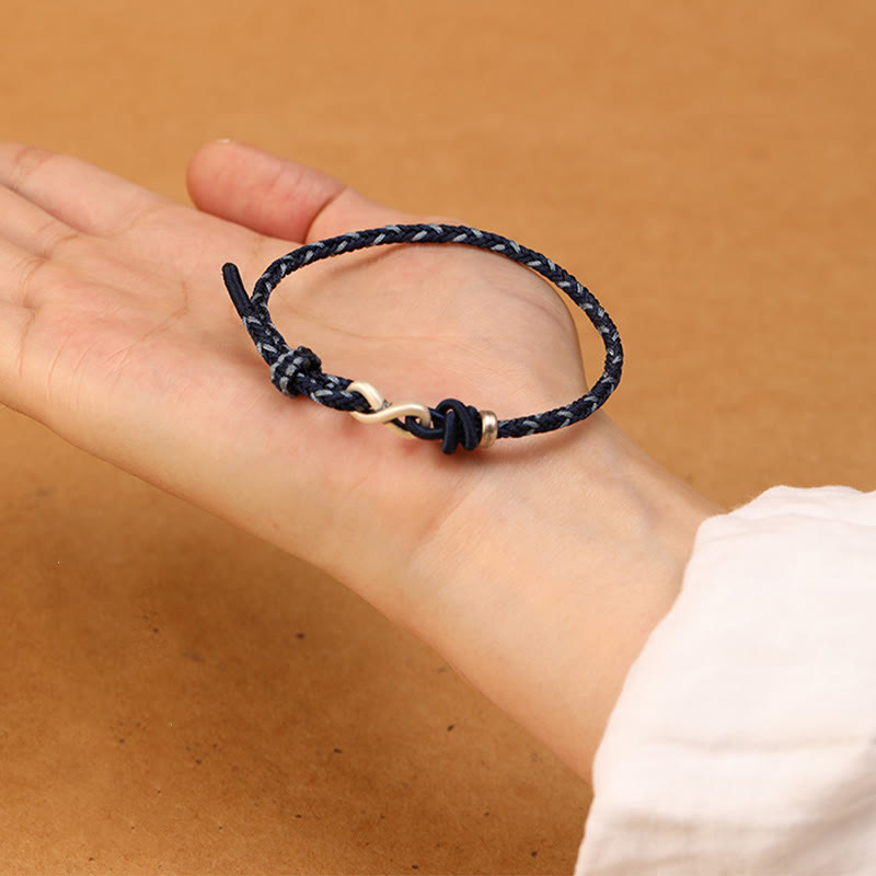 Unisex 14-18cm Red String Bracelet with Sterling Silver Infinity Knot