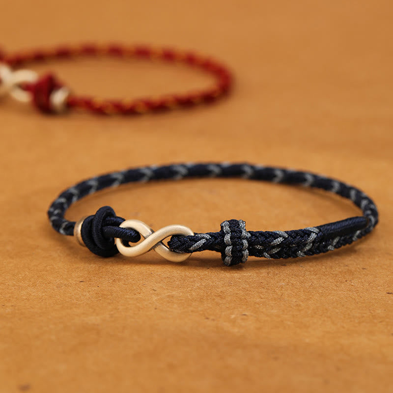 Unisex 14-18cm Red String Bracelet with Sterling Silver Infinity Knot