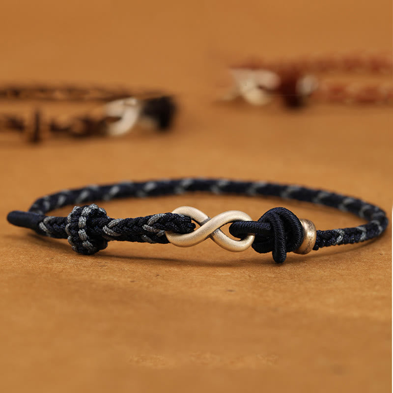 Unisex 14-18cm Red String Bracelet with Sterling Silver Infinity Knot