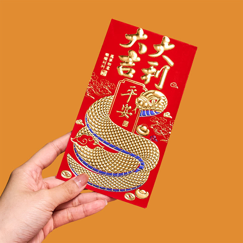6Pcs Red Envelope Year Of The Snake 2025 Lucky Money Gift