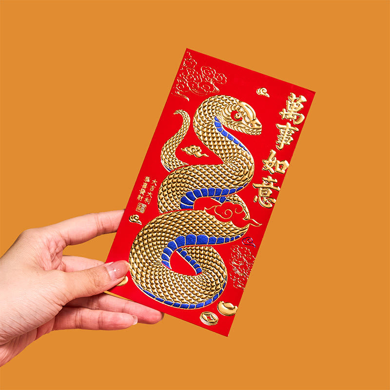6Pcs Red Envelope Year Of The Snake 2025 Lucky Money Gift