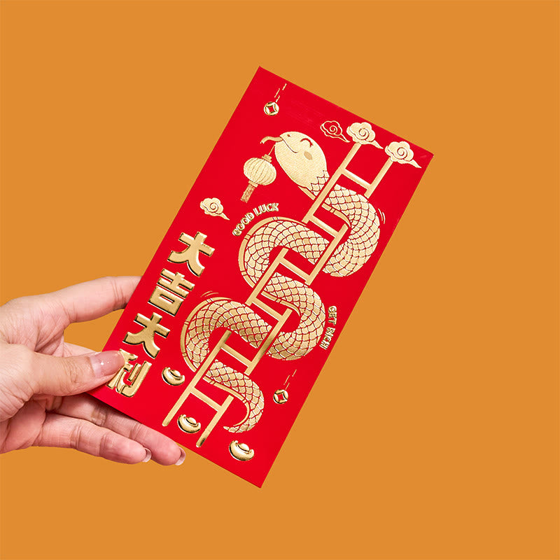 6Pcs Red Envelope Year Of The Snake 2025 | Good Luck Blessings