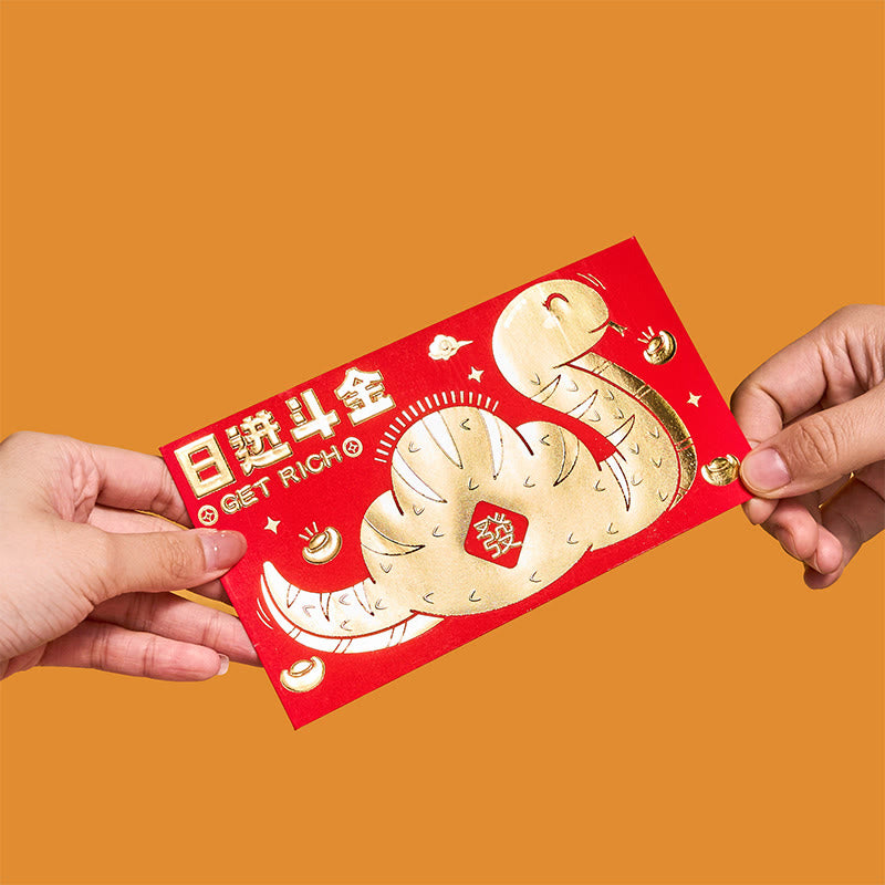 6Pcs Red Envelope Year Of The Snake 2025 | Good Luck Blessings