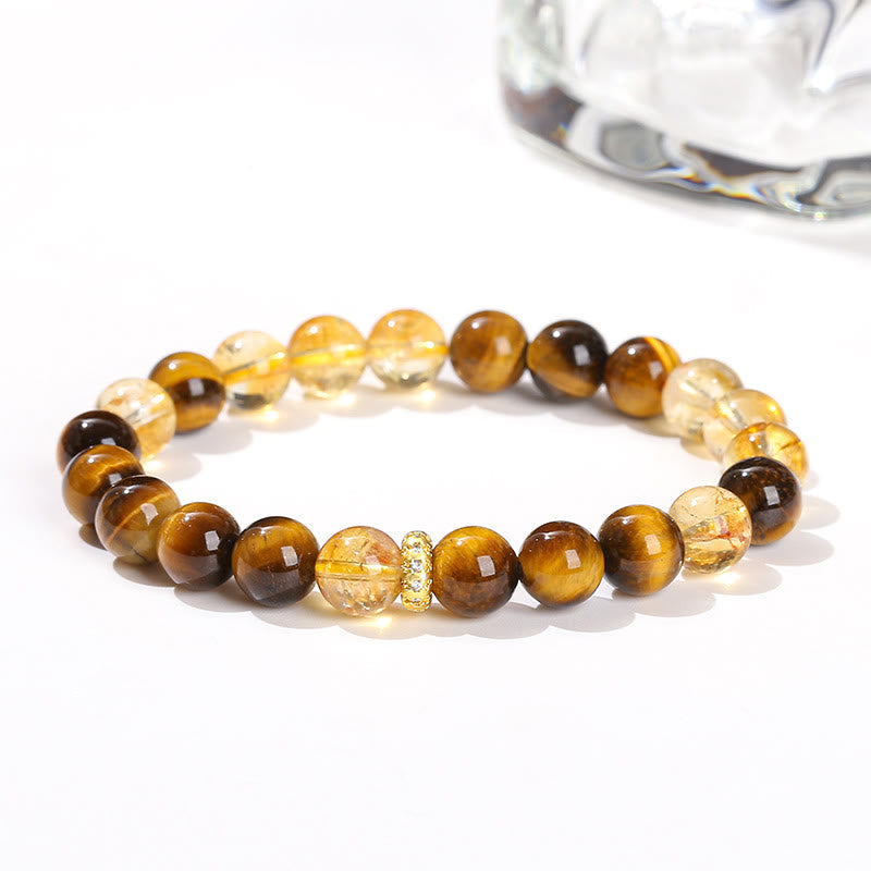 8mm Tiger Eye Citrine Strength Bracelet for Women