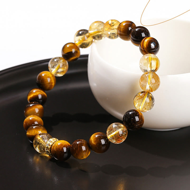 8mm Tiger Eye Citrine Strength Bracelet for Women