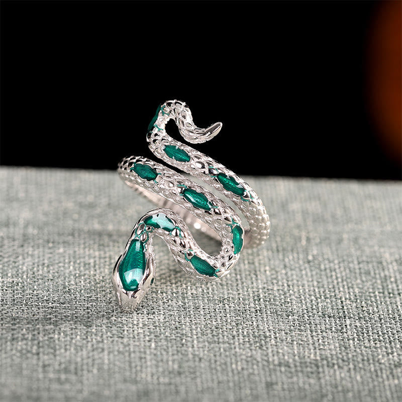 925 Sterling Silver Snake Blessing Ring