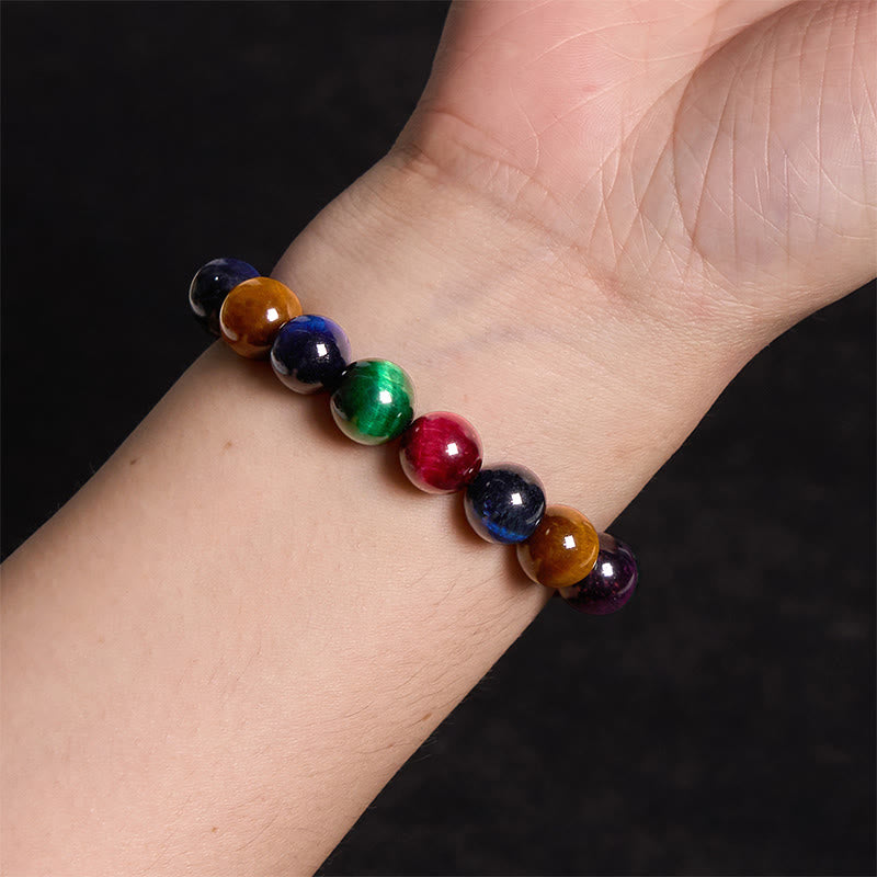 10mm Tiger Eye Courage Bracelet for Strength & Protection