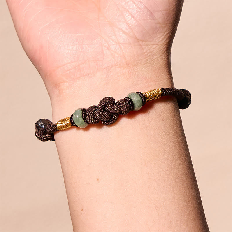 8mm Jade Luck Fortune Knot Red String Bracelet