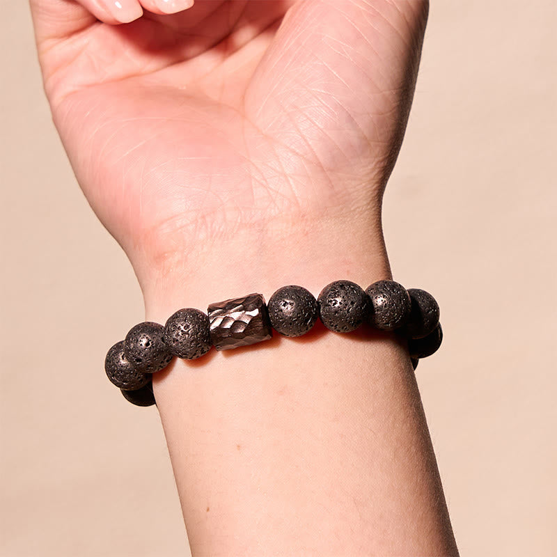 Lava Rock & Tiger Eye Healing Bracelet 18cm for Balance