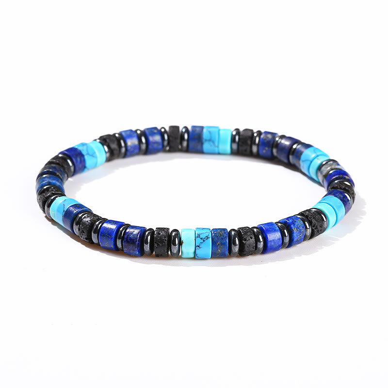 6mm Hematite Turquoise Lava Rock Spiritual Bracelet