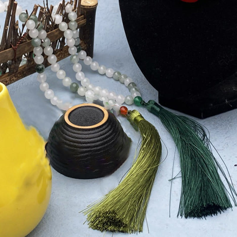 108 Bead Tianshan Jade Mala Bracelet for Prosperity & Luck