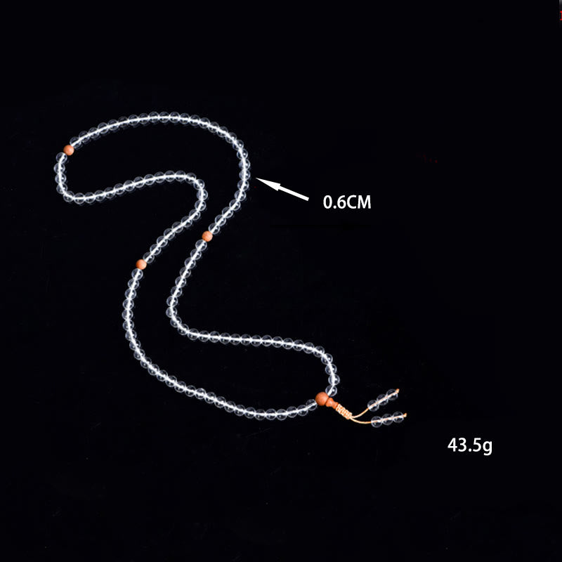 108 Beads White Crystal Sandalwood Healing Bracelet 6mm