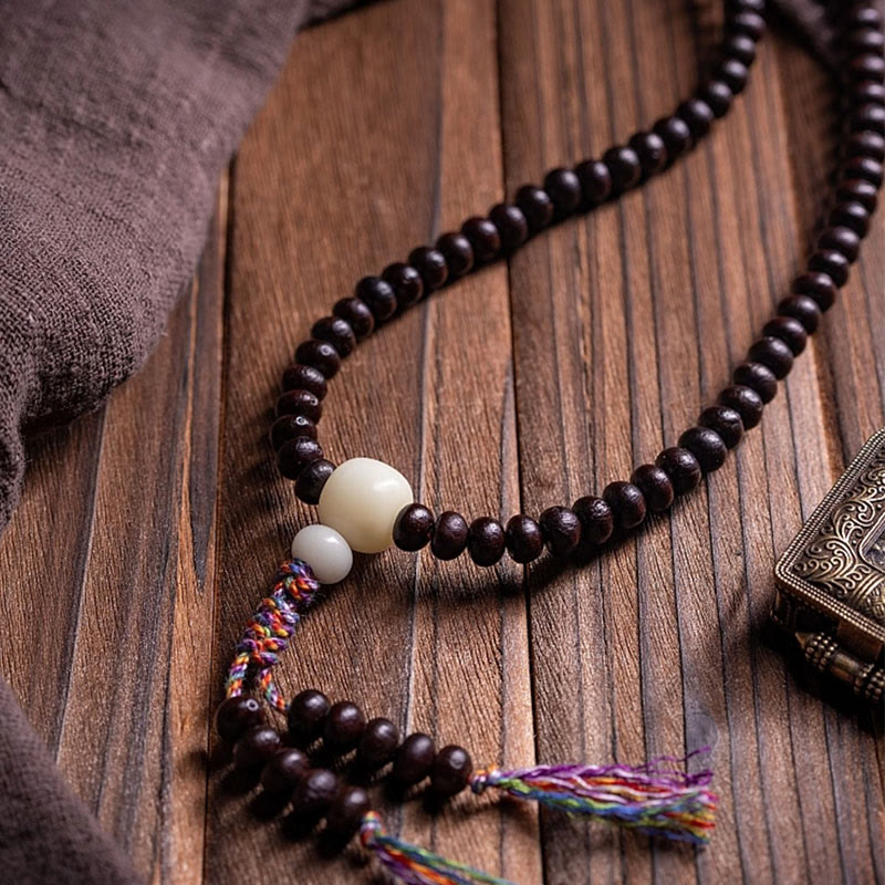 108-Bead Bowl Bodhi Seed Mala Bracelet for Spiritual Peace and Growth