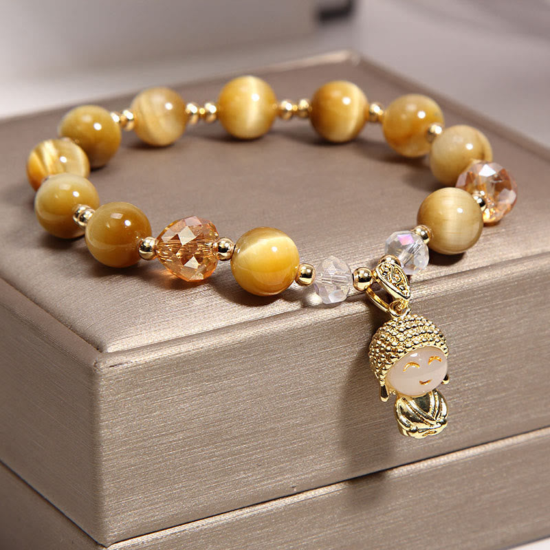 8mm Yellow Tiger Eye Meditation Protection Bracelet