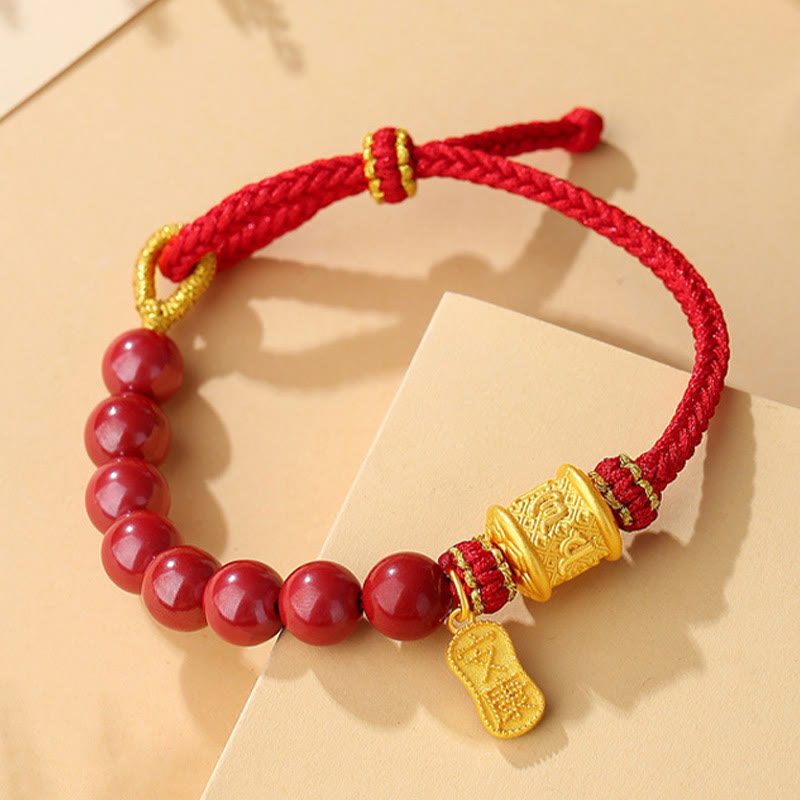 Cinnabar Om Mani Padme Hum Bracelet