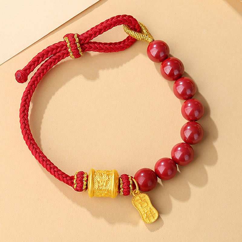 Cinnabar Om Mani Padme Hum Bracelet