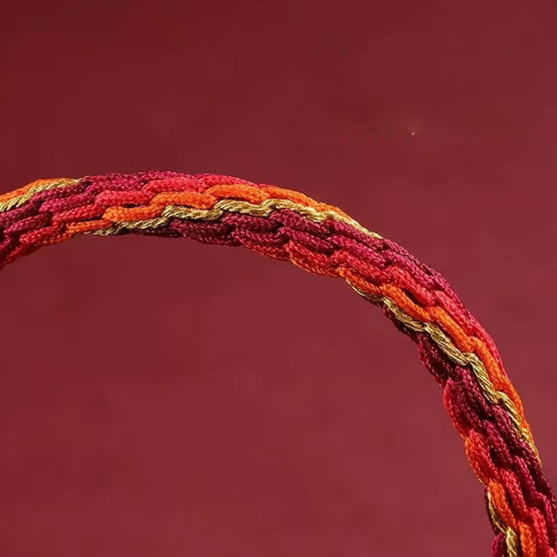 Five Elements Crystal Agate Wealth Bracelet with Reincarnation Knot