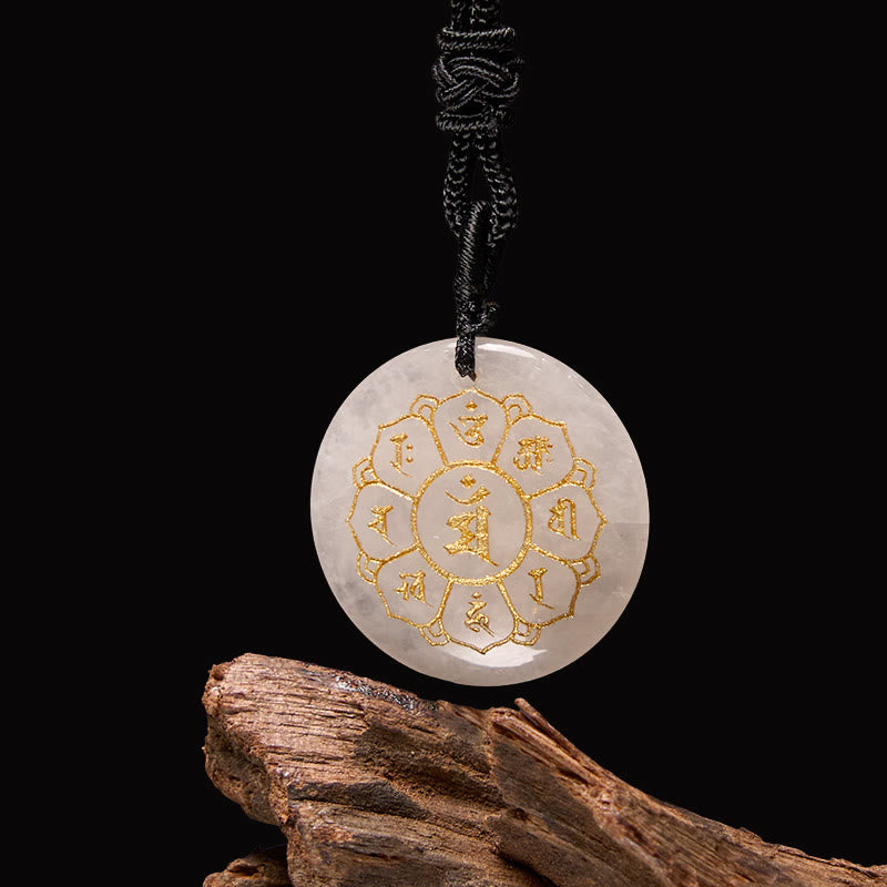 Om Mani Padme Hum Necklace | Black Obsidian Strength Pendant