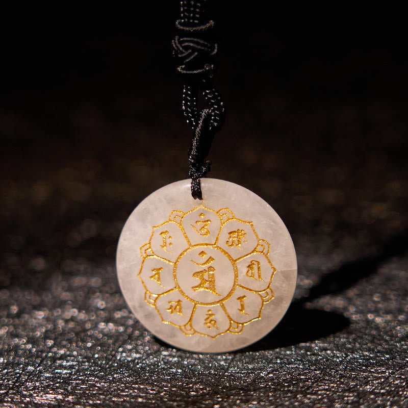 Om Mani Padme Hum Necklace | Black Obsidian Strength Pendant