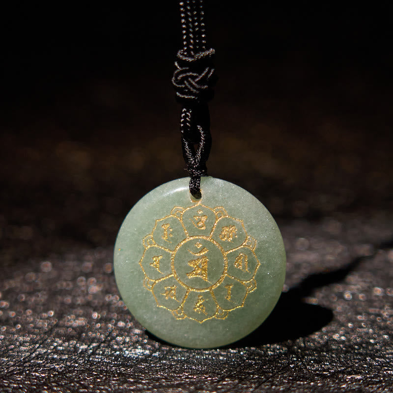 Om Mani Padme Hum Necklace | Black Obsidian Strength Pendant