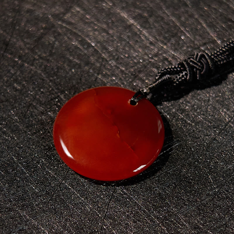 Swastika Lotus Pattern Black Obsidian Purification Necklace