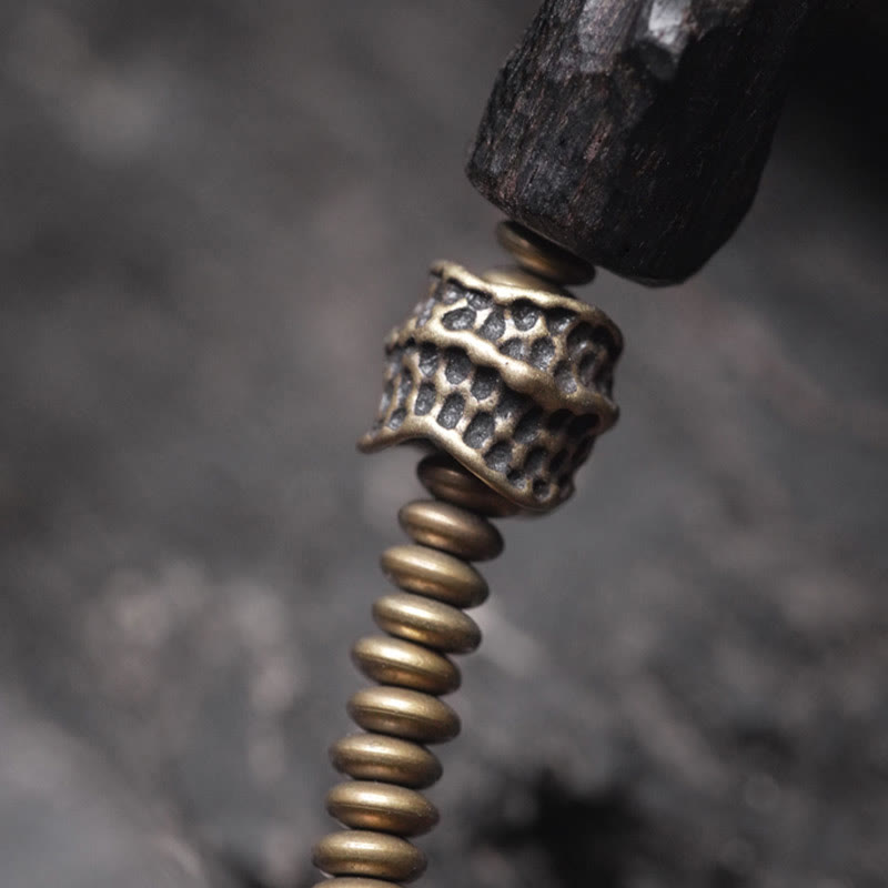 8.5mm Ebony Wood Red Agate Peace Double Wrap Bracelet