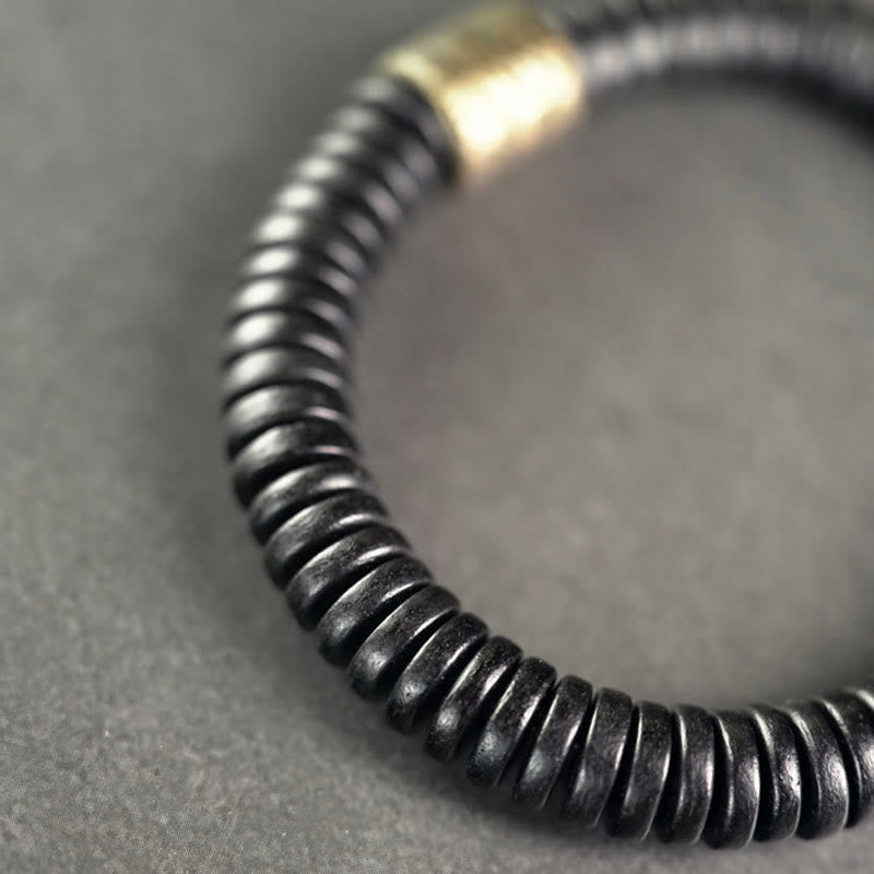 Ebony Wood Brass Calm Bracelet | Grounding Peace Jewelry