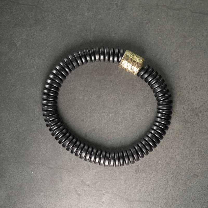 Ebony Wood Brass Calm Bracelet | Grounding Peace Jewelry